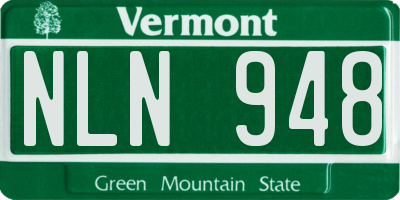 VT license plate NLN948