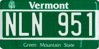 VT license plate NLN951