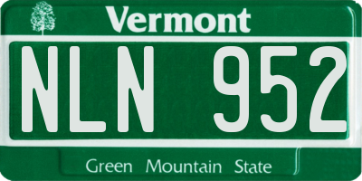 VT license plate NLN952