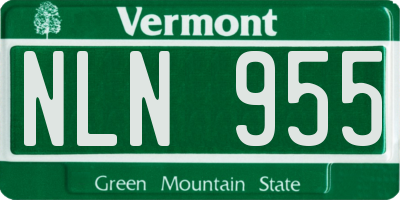 VT license plate NLN955
