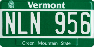 VT license plate NLN956