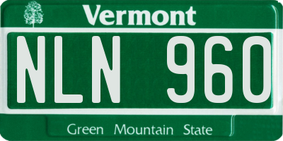 VT license plate NLN960