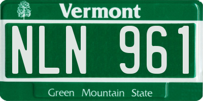 VT license plate NLN961
