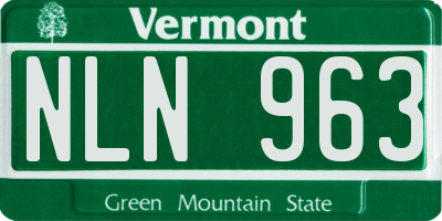 VT license plate NLN963