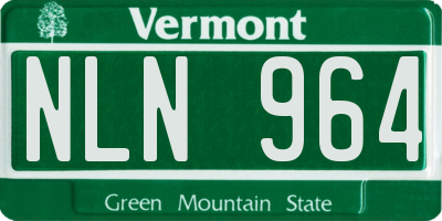 VT license plate NLN964