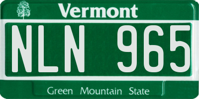 VT license plate NLN965