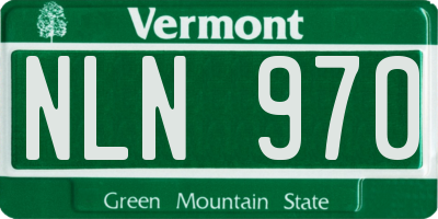 VT license plate NLN970
