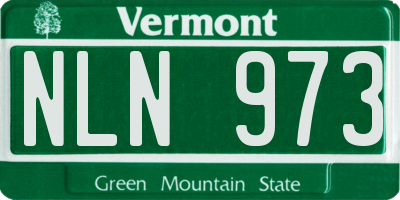 VT license plate NLN973