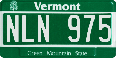VT license plate NLN975