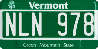 VT license plate NLN978
