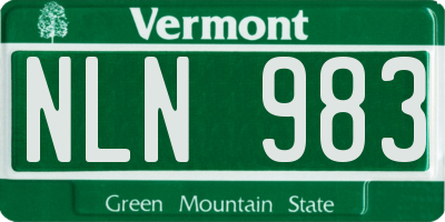 VT license plate NLN983