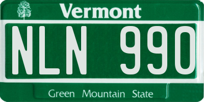 VT license plate NLN990