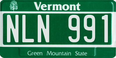 VT license plate NLN991