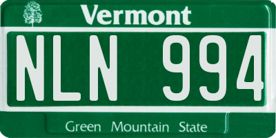 VT license plate NLN994