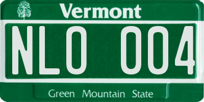 VT license plate NLO004