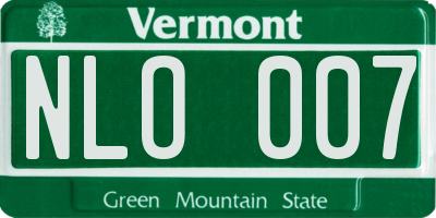 VT license plate NLO007