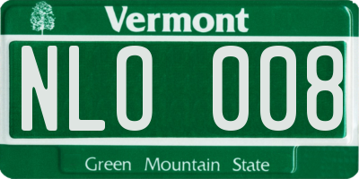 VT license plate NLO008