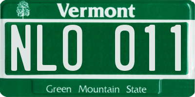 VT license plate NLO011