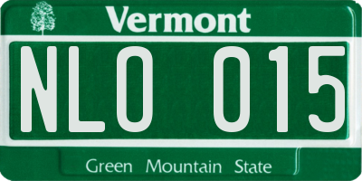 VT license plate NLO015