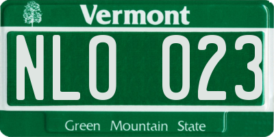 VT license plate NLO023