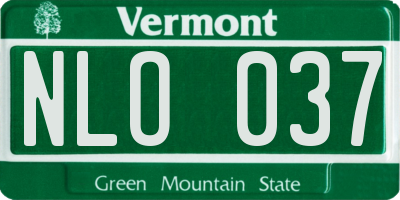 VT license plate NLO037