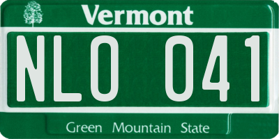 VT license plate NLO041