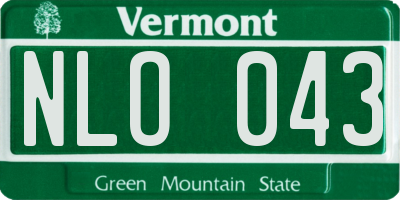 VT license plate NLO043