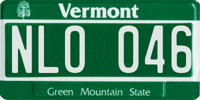 VT license plate NLO046