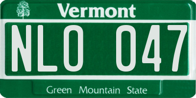VT license plate NLO047