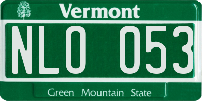 VT license plate NLO053