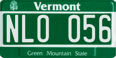 VT license plate NLO056