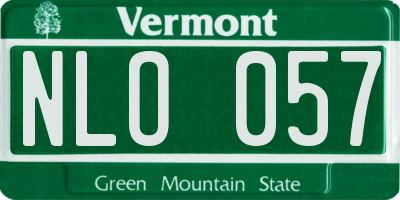 VT license plate NLO057