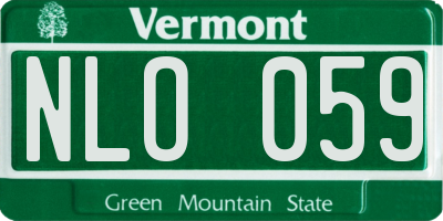 VT license plate NLO059
