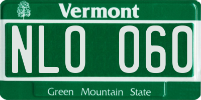 VT license plate NLO060