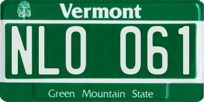 VT license plate NLO061