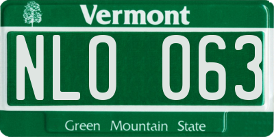 VT license plate NLO063