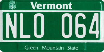 VT license plate NLO064