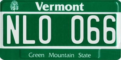 VT license plate NLO066