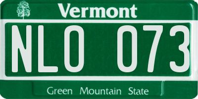 VT license plate NLO073