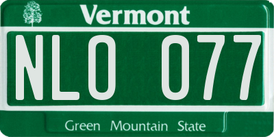 VT license plate NLO077