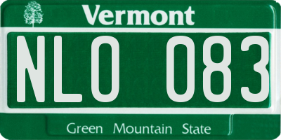 VT license plate NLO083