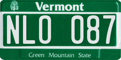 VT license plate NLO087