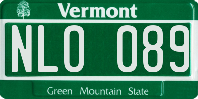 VT license plate NLO089