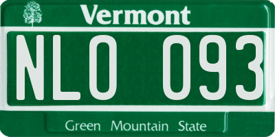 VT license plate NLO093