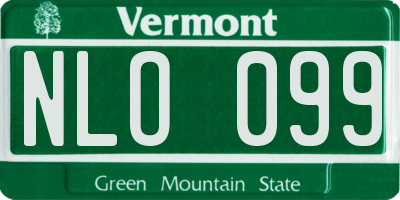 VT license plate NLO099