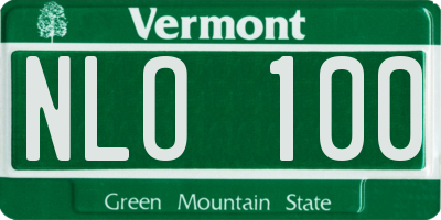 VT license plate NLO100