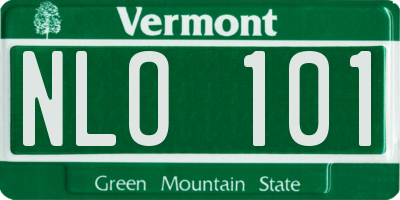 VT license plate NLO101