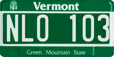 VT license plate NLO103