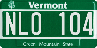 VT license plate NLO104