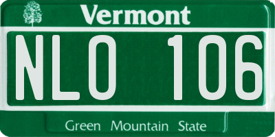 VT license plate NLO106